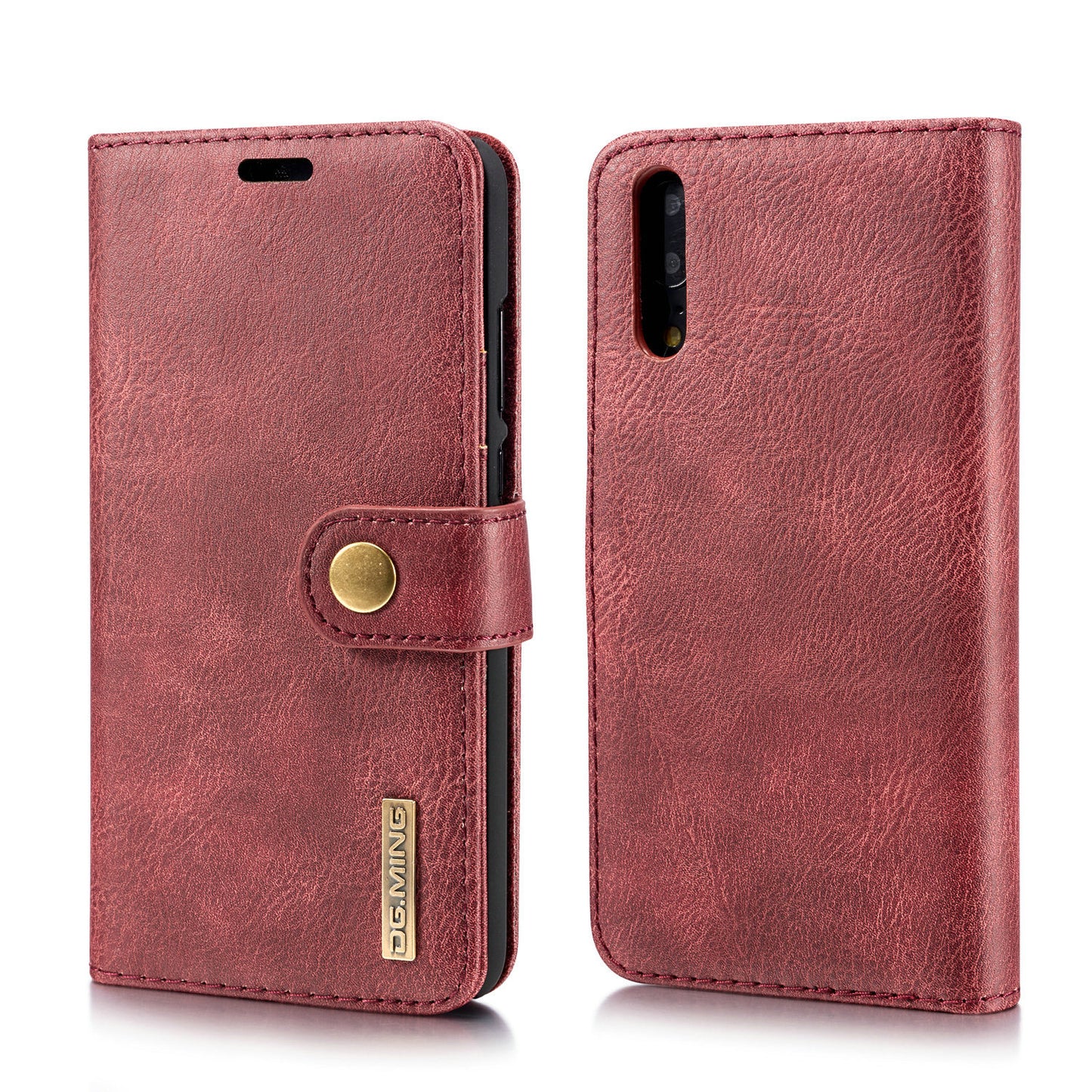 DG.MING For Huawei P20 Protective Phone Case Detachable 2 in 1 Leather Shell Shockproof Flip Cover with Wallet