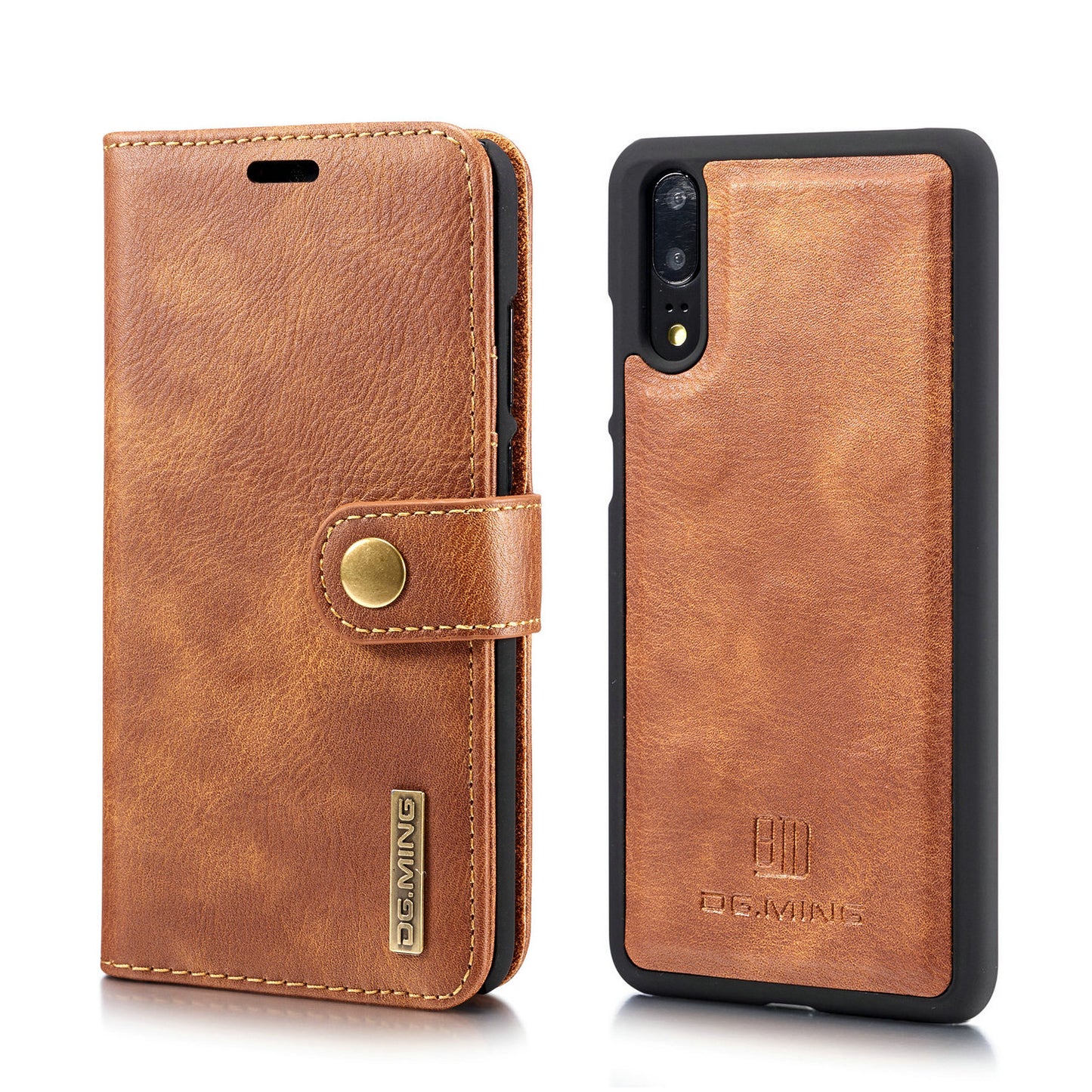 DG.MING For Huawei P20 Protective Phone Case Detachable 2 in 1 Leather Shell Shockproof Flip Cover with Wallet