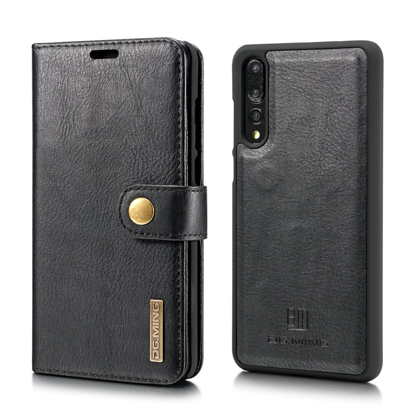 DG.MING For Huawei P20 Pro Detachable 2-in-1 Anti-scratch Split Leather Wallet Shell + PC Back Case