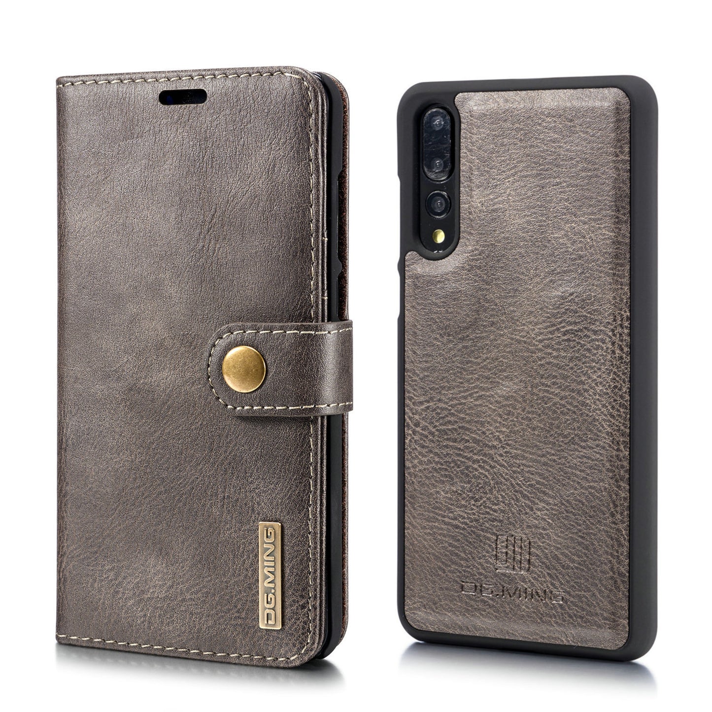 DG.MING For Huawei P20 Pro Detachable 2-in-1 Anti-scratch Split Leather Wallet Shell + PC Back Case