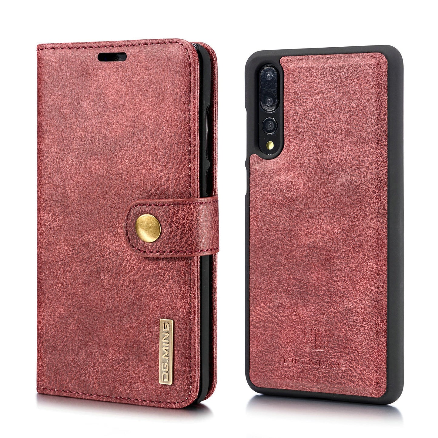 DG.MING For Huawei P20 Pro Detachable 2-in-1 Anti-scratch Split Leather Wallet Shell + PC Back Case