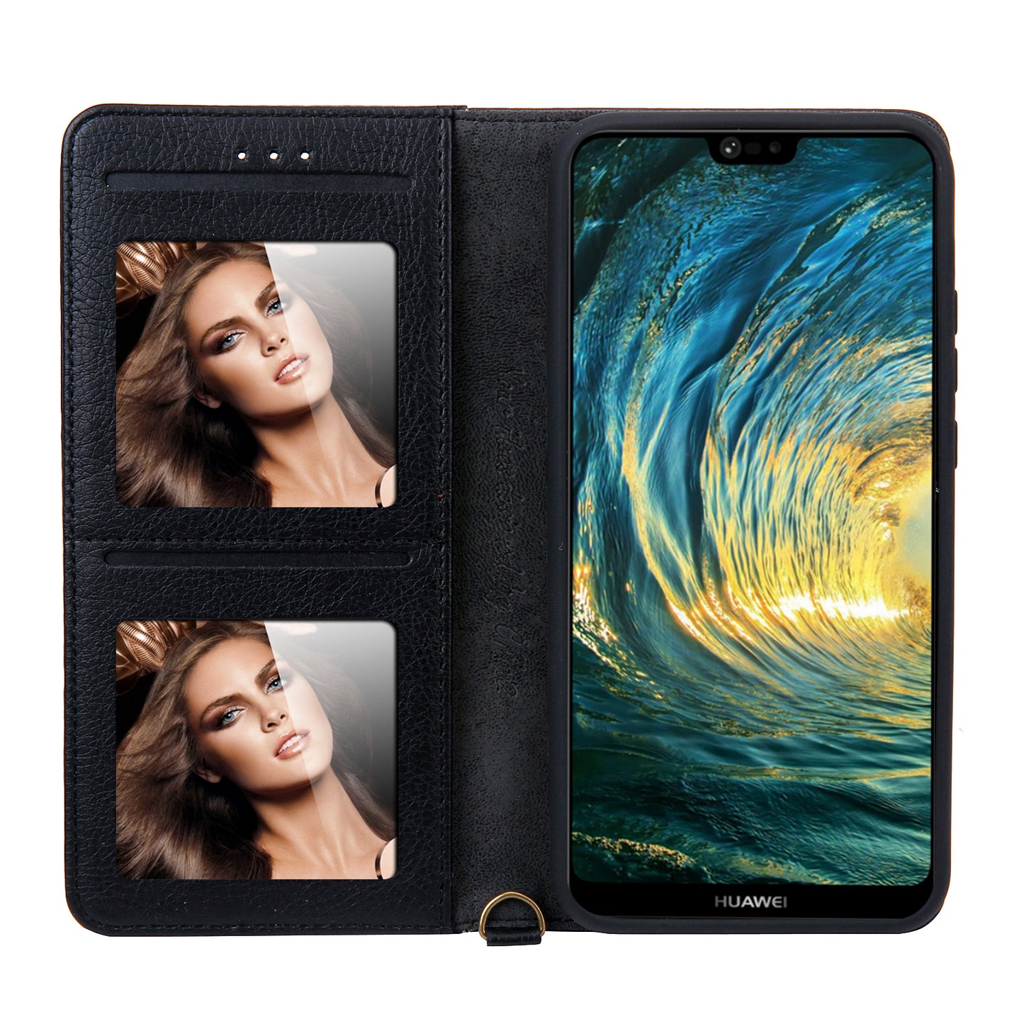 CMAI2 PU Leather Card Slots Flip Case with Stand for Huawei P20