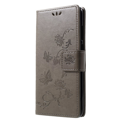 Imprint Butterfly Flower Leather Wallet Stand Casing for Huawei Y6 (2018)/Honor 7A (without Fingerprint Sensor)