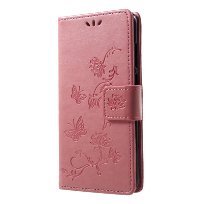 Imprint Butterfly Flower Leather Wallet Stand Casing for Huawei Y6 (2018)/Honor 7A (without Fingerprint Sensor)