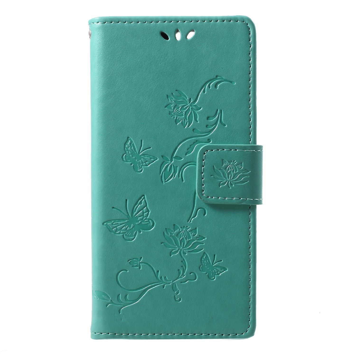 Imprint Butterfly Flower Leather Wallet Stand Casing for Huawei Y6 (2018)/Honor 7A (without Fingerprint Sensor)