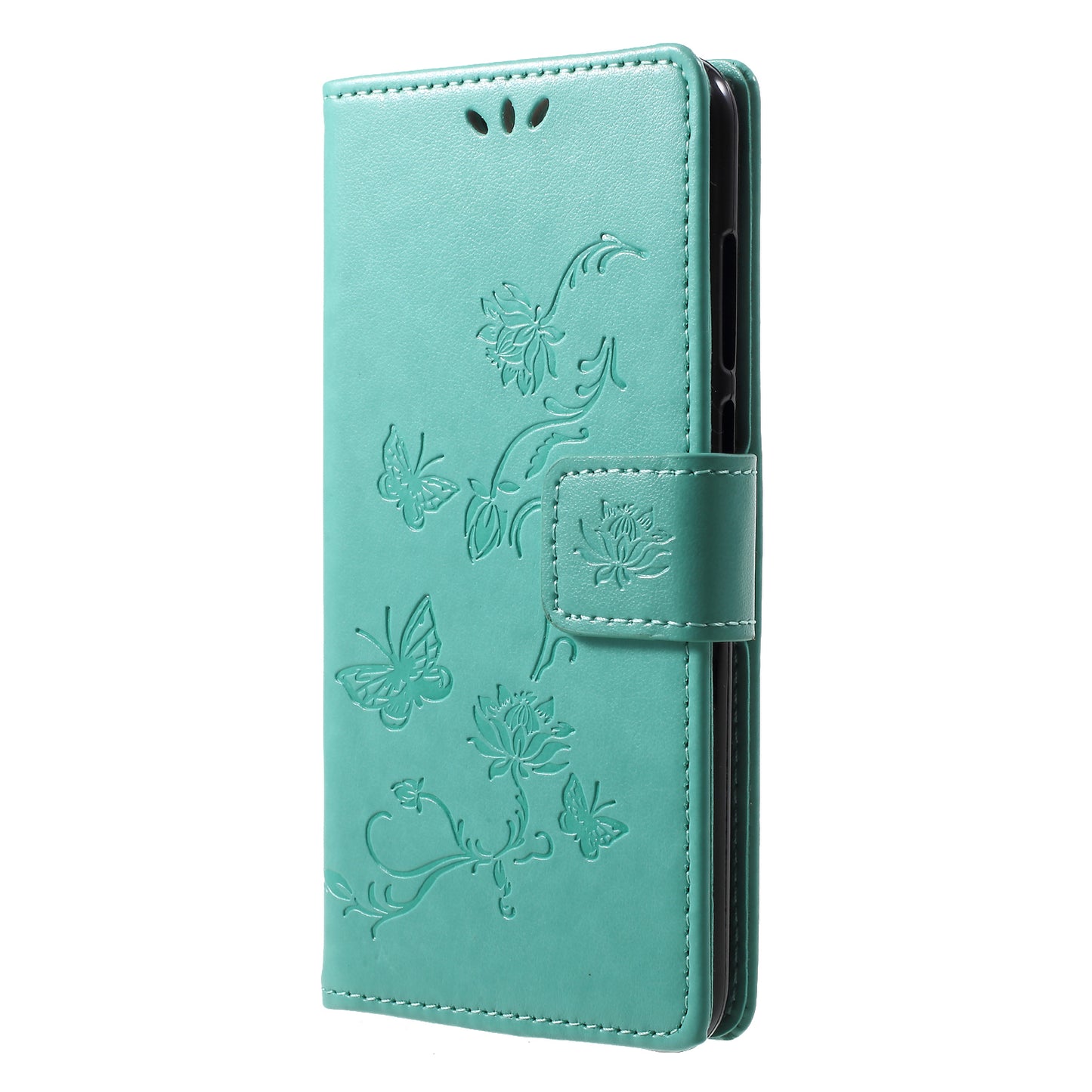 Imprint Butterfly Flower Leather Wallet Stand Casing for Huawei Y6 (2018)/Honor 7A (without Fingerprint Sensor)