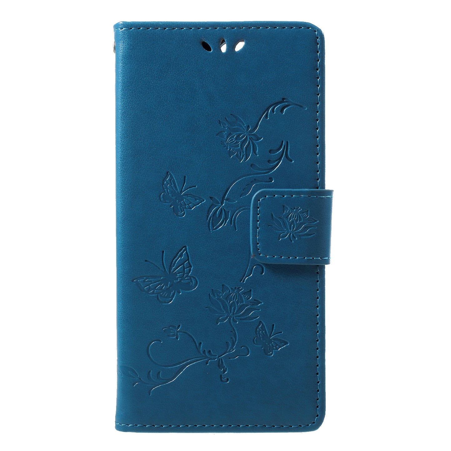 Imprint Butterfly Flower Leather Wallet Stand Casing for Huawei Y6 (2018)/Honor 7A (without Fingerprint Sensor)