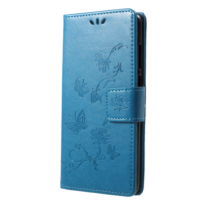 Imprint Butterfly Flower Leather Wallet Stand Casing for Huawei Y6 (2018)/Honor 7A (without Fingerprint Sensor)