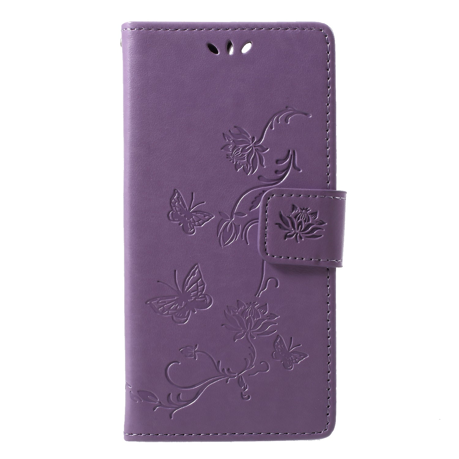 Imprint Butterfly Flower Leather Wallet Stand Casing for Huawei Y6 (2018)/Honor 7A (without Fingerprint Sensor)