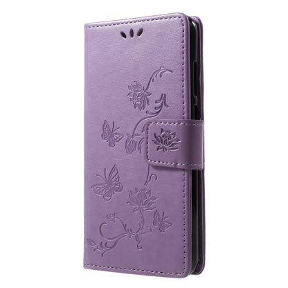 Imprint Butterfly Flower Leather Wallet Stand Casing for Huawei Y6 (2018)/Honor 7A (without Fingerprint Sensor)