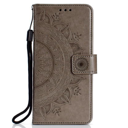 Imprint Mandala Flower  Leather Wallet Flip Casing for Huawei Y6 (2018) / Honor 7A (without Fingerprint Sensor)