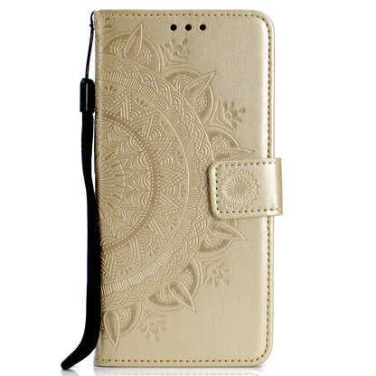 Imprint Mandala Flower  Leather Wallet Flip Casing for Huawei Y6 (2018) / Honor 7A (without Fingerprint Sensor)