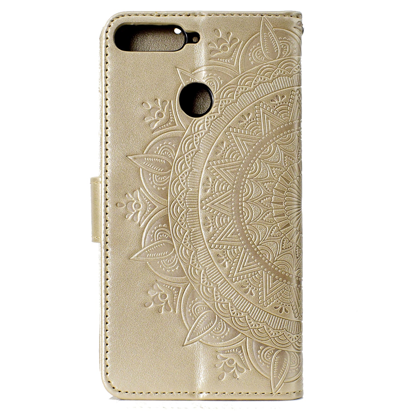 Imprint Mandala Flower  Leather Wallet Flip Casing for Huawei Y6 (2018) / Honor 7A (without Fingerprint Sensor)