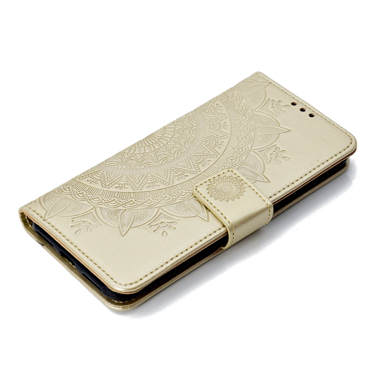 Imprint Mandala Flower  Leather Wallet Flip Casing for Huawei Y6 (2018) / Honor 7A (without Fingerprint Sensor)