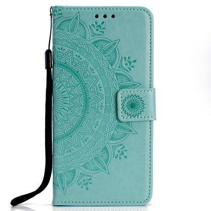 Imprint Mandala Flower  Leather Wallet Flip Casing for Huawei Y6 (2018) / Honor 7A (without Fingerprint Sensor)