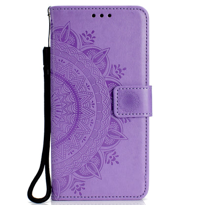 Imprint Mandala Flower  Leather Wallet Flip Casing for Huawei Y6 (2018) / Honor 7A (without Fingerprint Sensor)