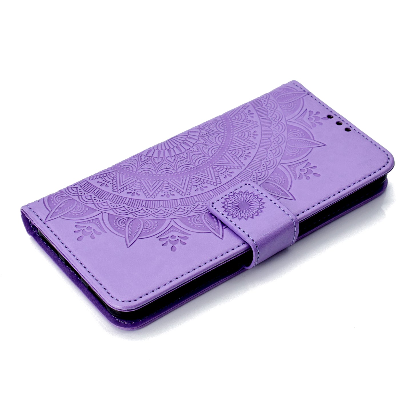 Imprint Mandala Flower  Leather Wallet Flip Casing for Huawei Y6 (2018) / Honor 7A (without Fingerprint Sensor)