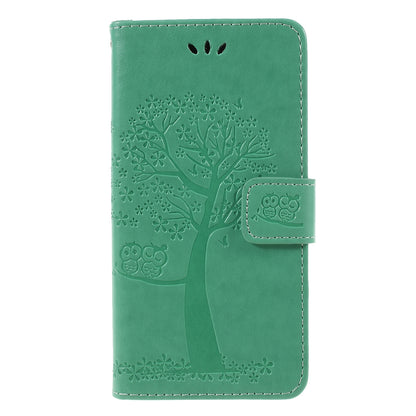 Imprint Tree Owl Wallet Stand Leather Folio Cover for Huawei Y5 (2018) / Y5 Prime (2018) / Honor 7s / Play 7