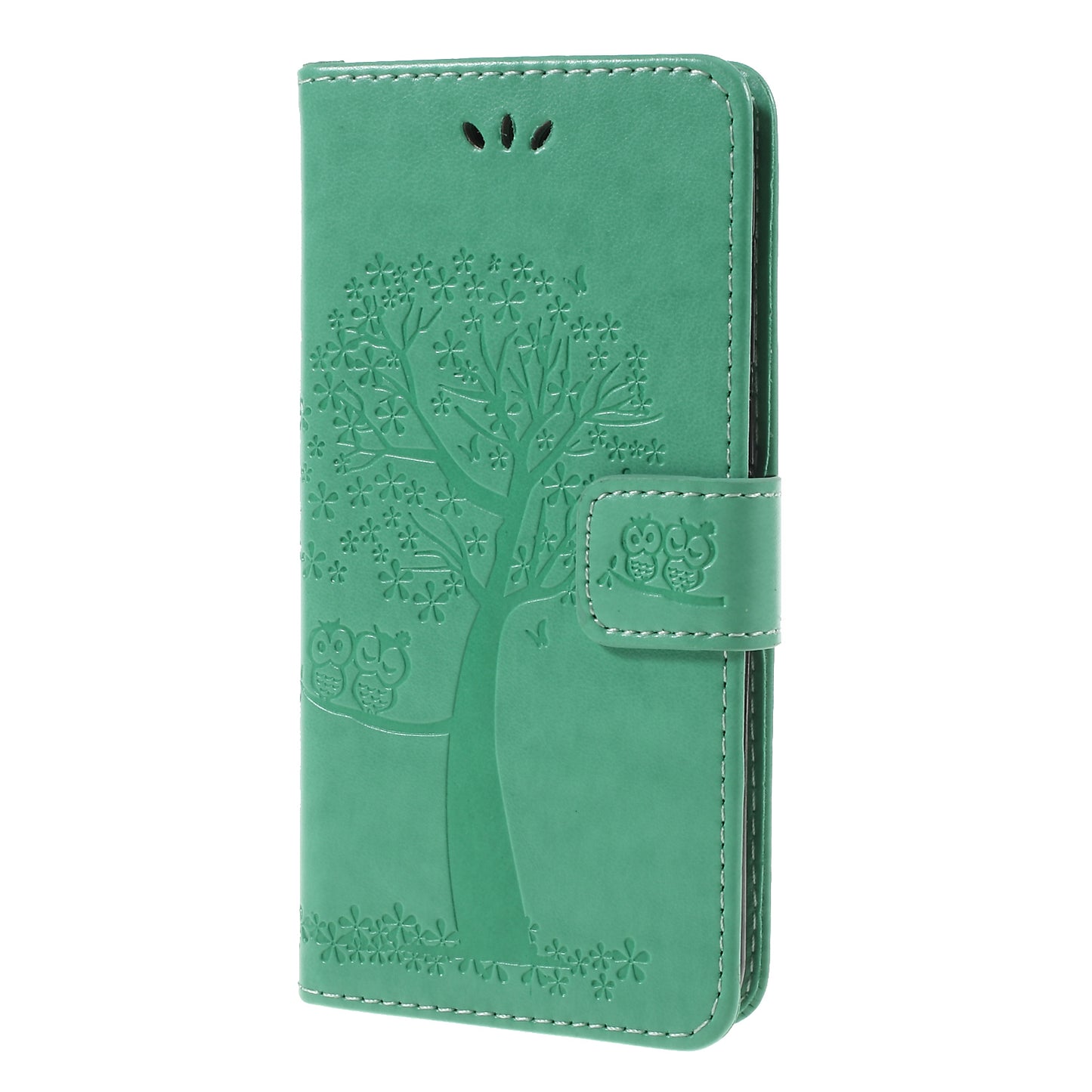 Imprint Tree Owl Wallet Stand Leather Folio Cover for Huawei Y5 (2018) / Y5 Prime (2018) / Honor 7s / Play 7