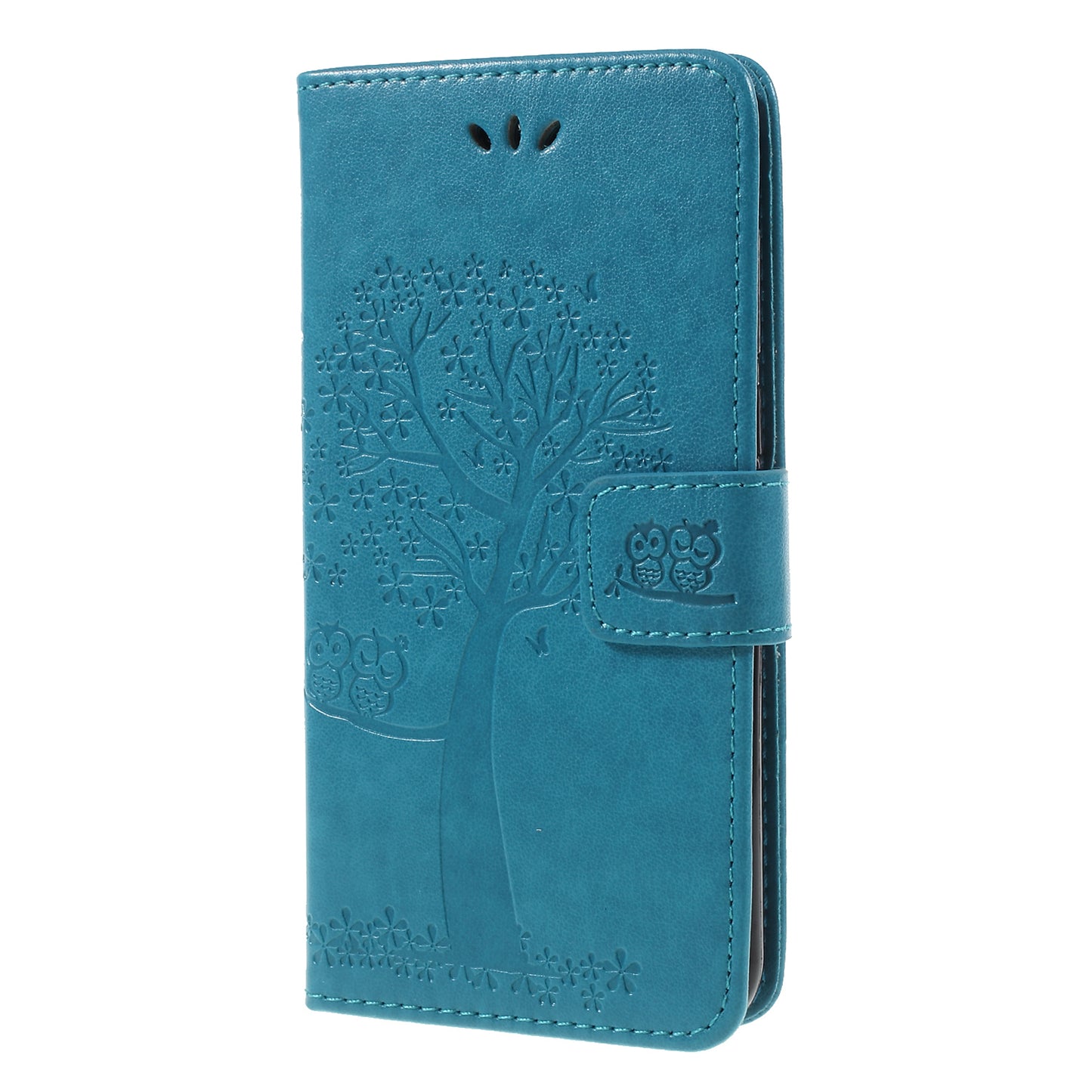 Imprint Tree Owl Wallet Stand Leather Folio Cover for Huawei Y5 (2018) / Y5 Prime (2018) / Honor 7s / Play 7