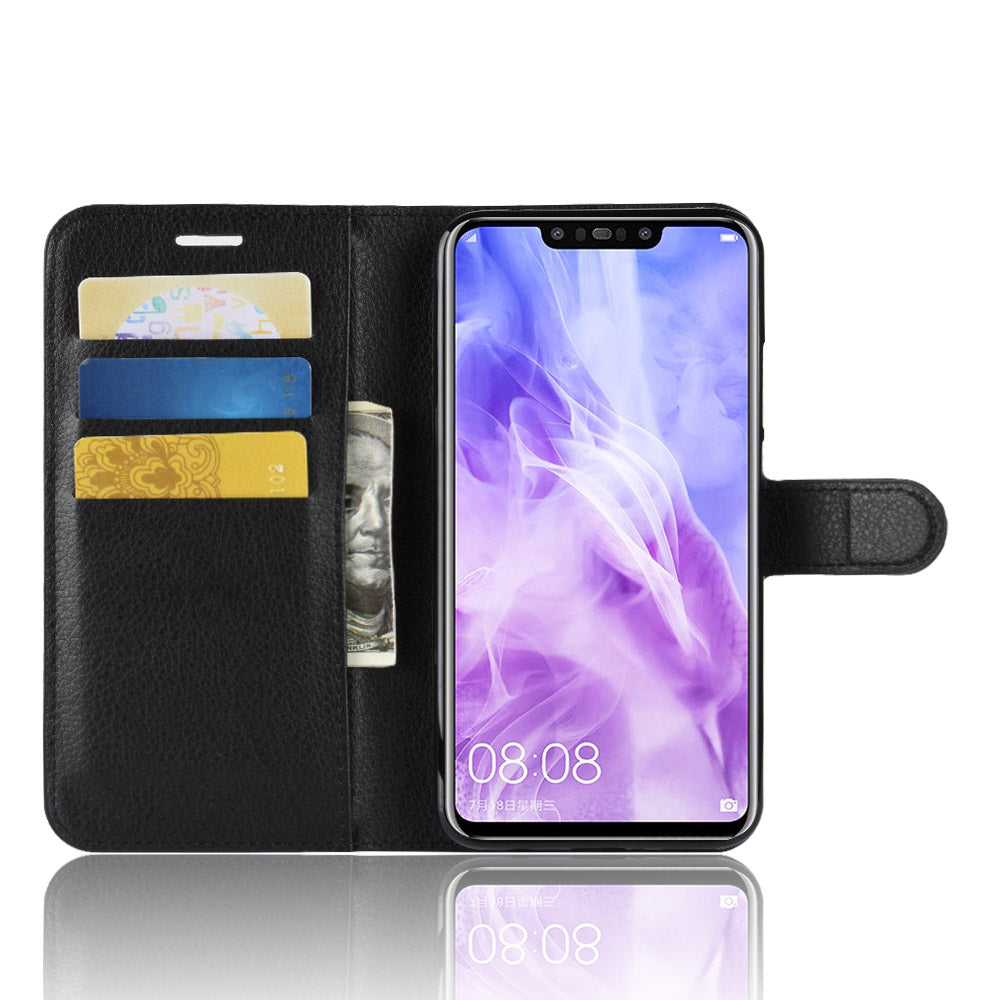 Litchi Skin Wallet Leather Stand Case for Huawei nova 3