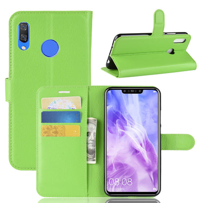 Litchi Skin Wallet Leather Stand Case for Huawei nova 3