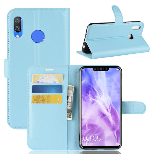 Litchi Skin Wallet Leather Stand Case for Huawei nova 3