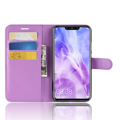 Litchi Skin Wallet Leather Stand Case for Huawei nova 3