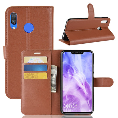 Litchi Skin Wallet Leather Stand Case for Huawei nova 3