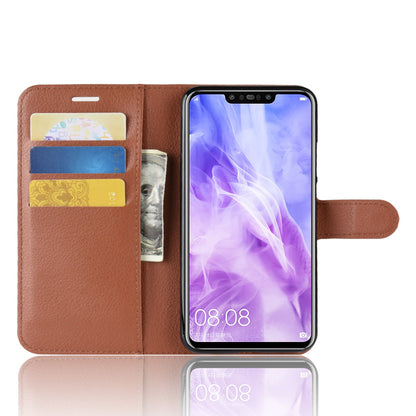 Litchi Skin Wallet Leather Stand Case for Huawei nova 3