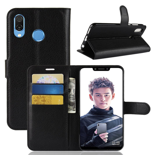 Litchi Grain Wallet Stand Leather Protection Case for Huawei Honor Play