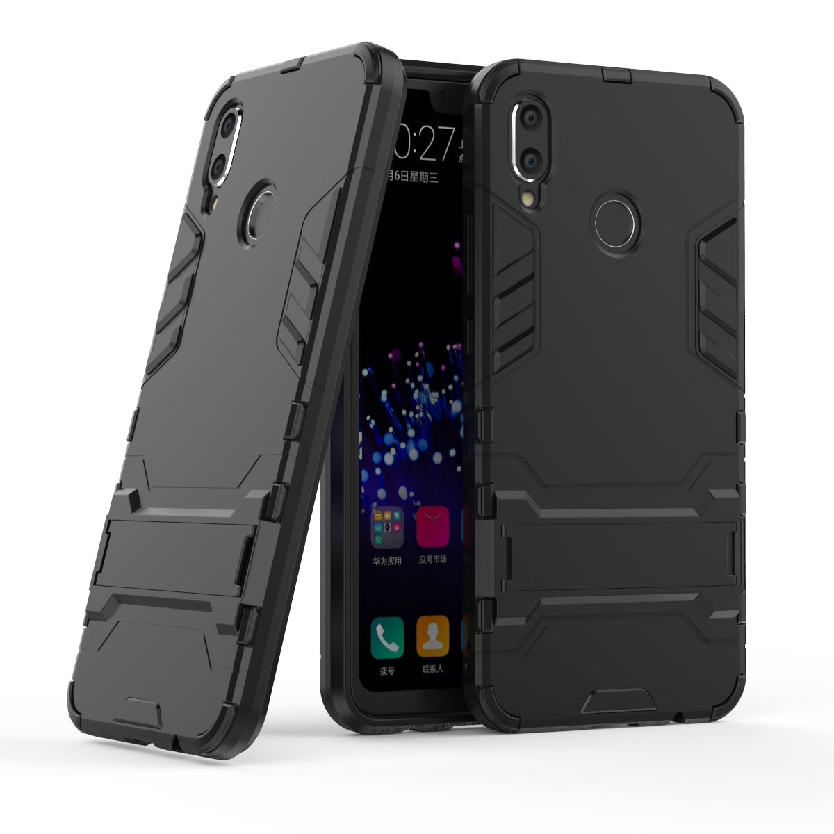 Plastic + TPU Hybrid Case with Kickstand for Huawei P Smart+ / nova 3i