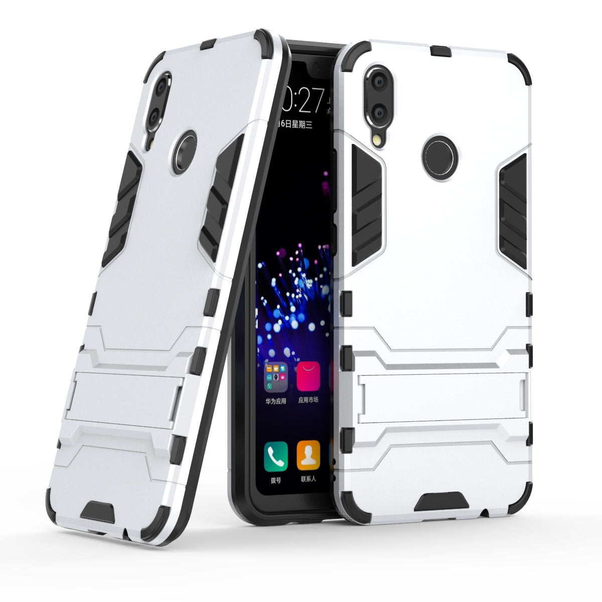 Plastic + TPU Hybrid Case with Kickstand for Huawei P Smart+ / nova 3i