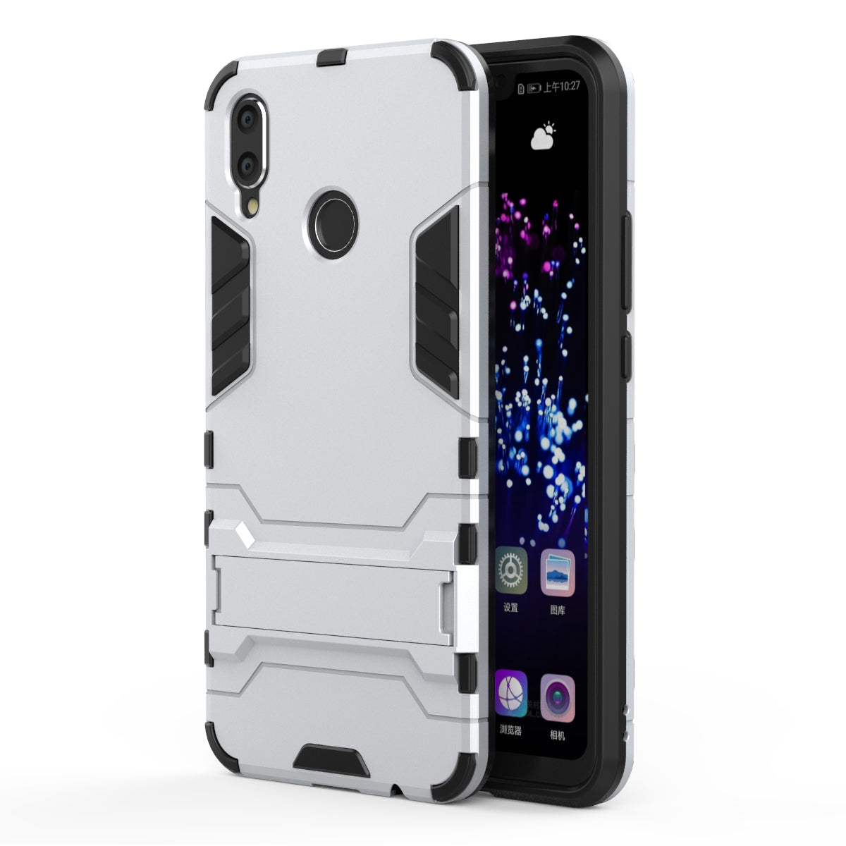 Plastic + TPU Hybrid Case with Kickstand for Huawei P Smart+ / nova 3i