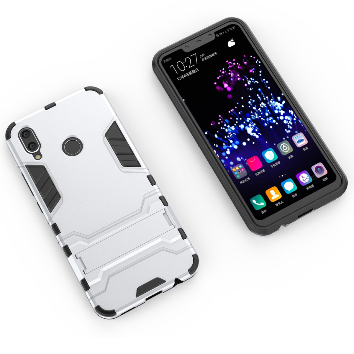 Plastic + TPU Hybrid Case with Kickstand for Huawei P Smart+ / nova 3i