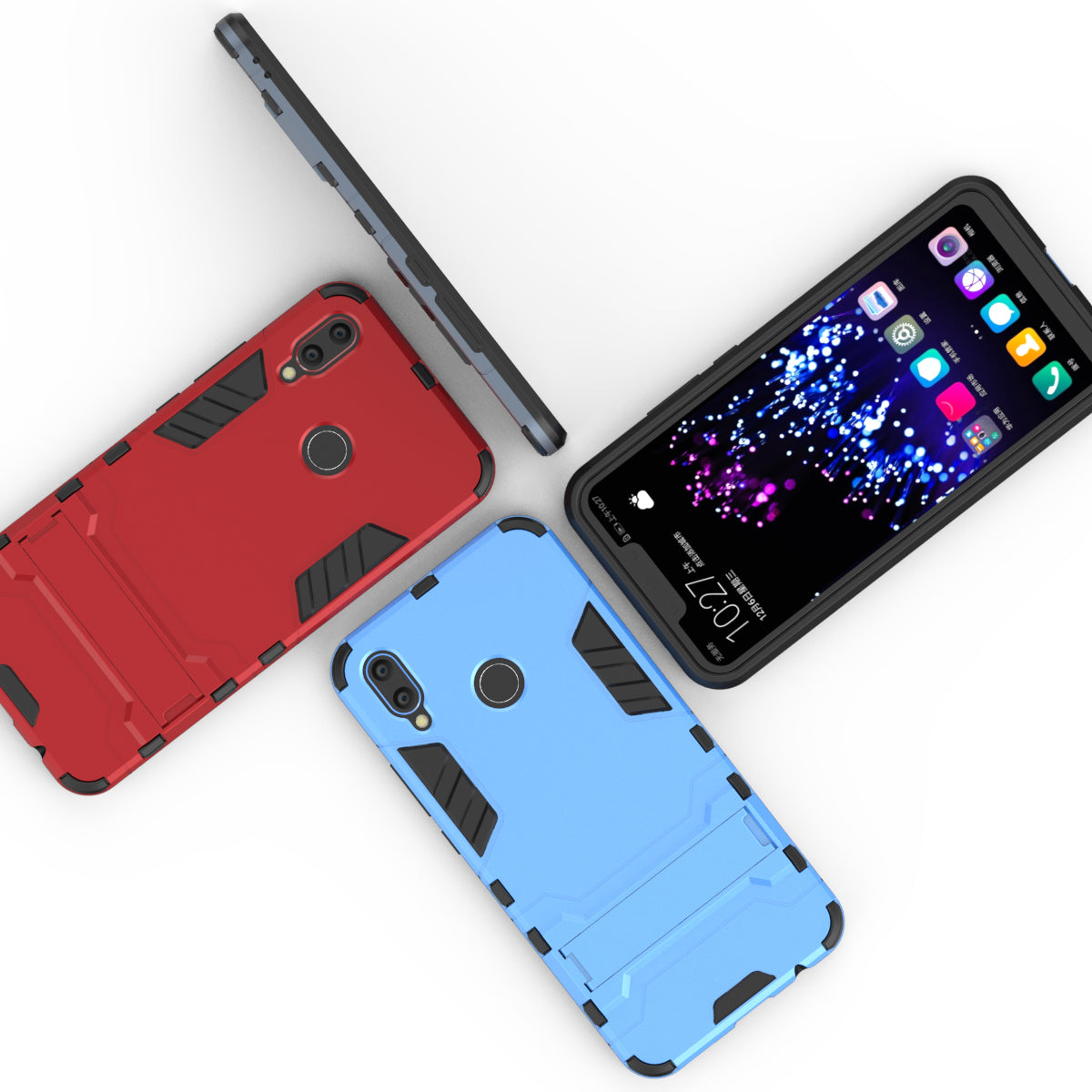 Plastic + TPU Hybrid Case with Kickstand for Huawei P Smart+ / nova 3i