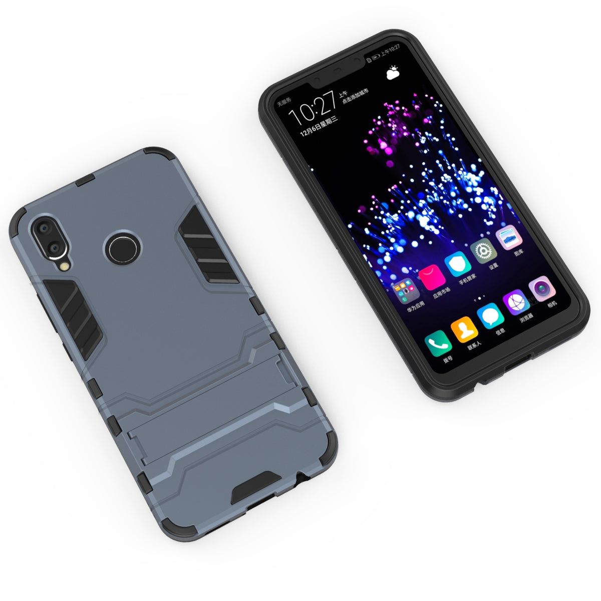 Plastic + TPU Hybrid Case with Kickstand for Huawei P Smart+ / nova 3i