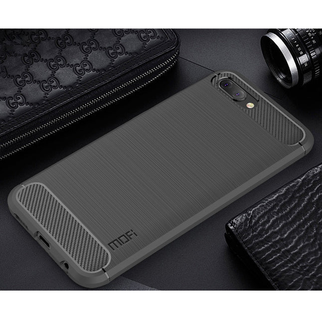 MOFI Carbon Fiber Texture Brushed TPU Back Case for Huawei Honor 10