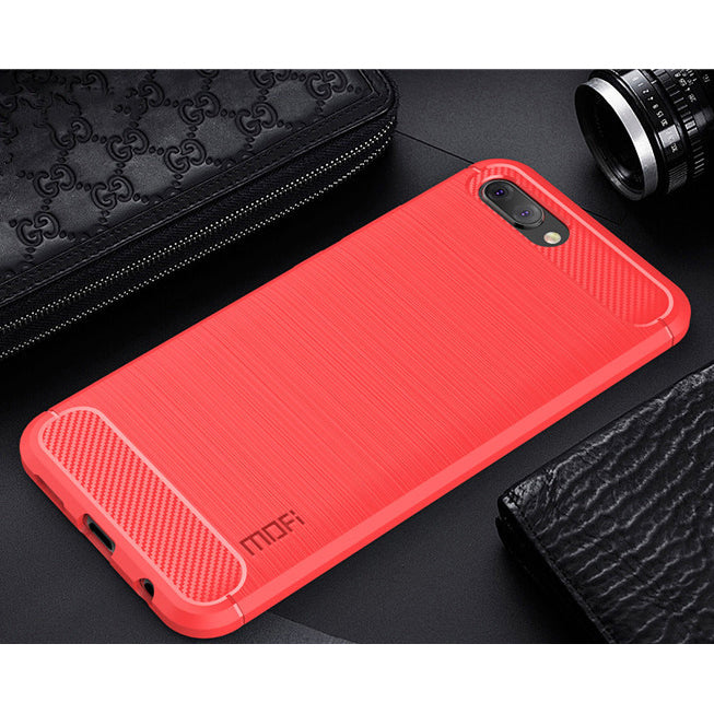 MOFI Carbon Fiber Texture Brushed TPU Back Case for Huawei Honor 10