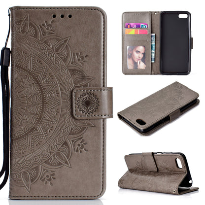 Imprinted Mandala Pattern Wallet Leather Mobile Case for Huawei Y5 (2018) / Y5 Prime (2018) / Honor Play 7 / Honor 7s