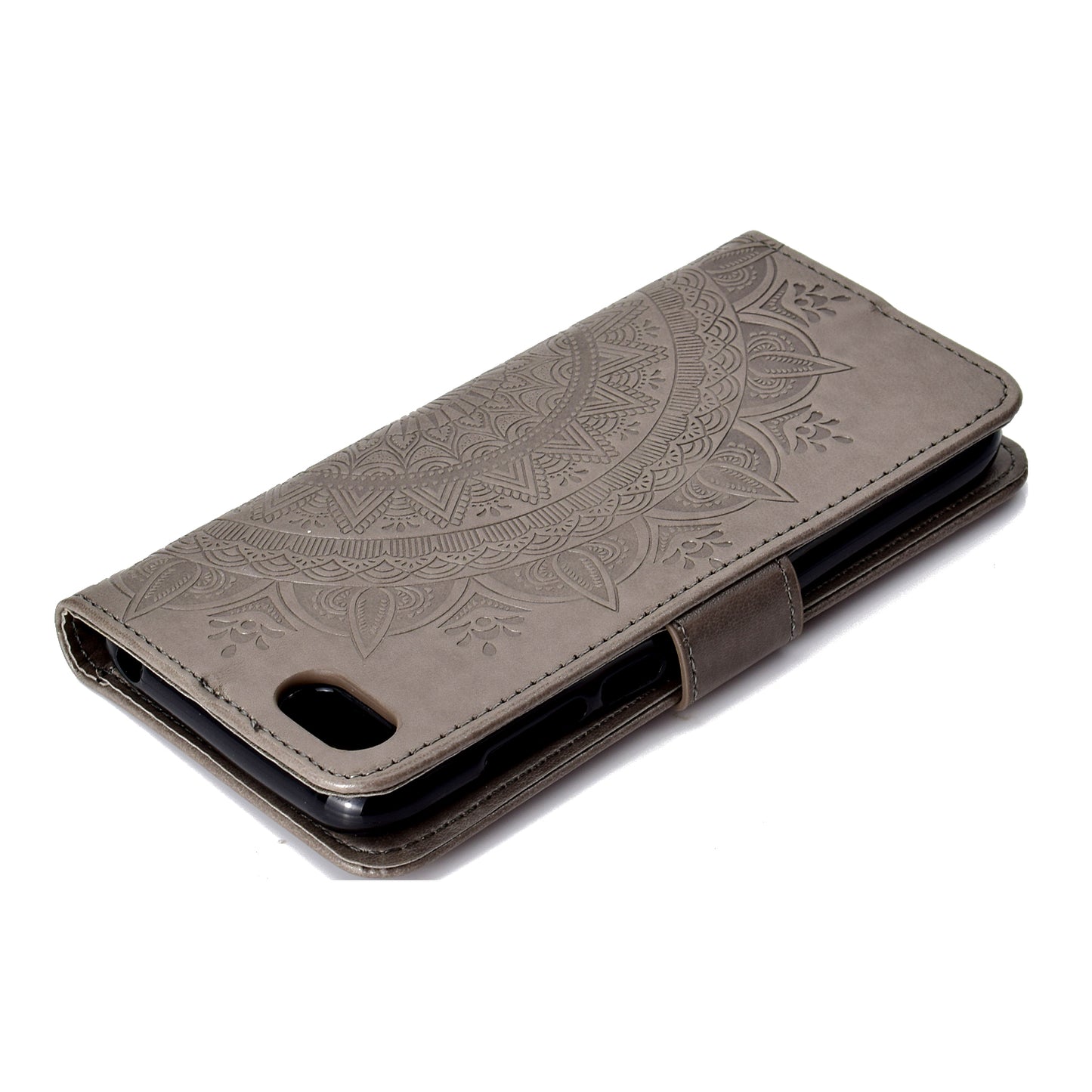 Imprinted Mandala Pattern Wallet Leather Mobile Case for Huawei Y5 (2018) / Y5 Prime (2018) / Honor Play 7 / Honor 7s