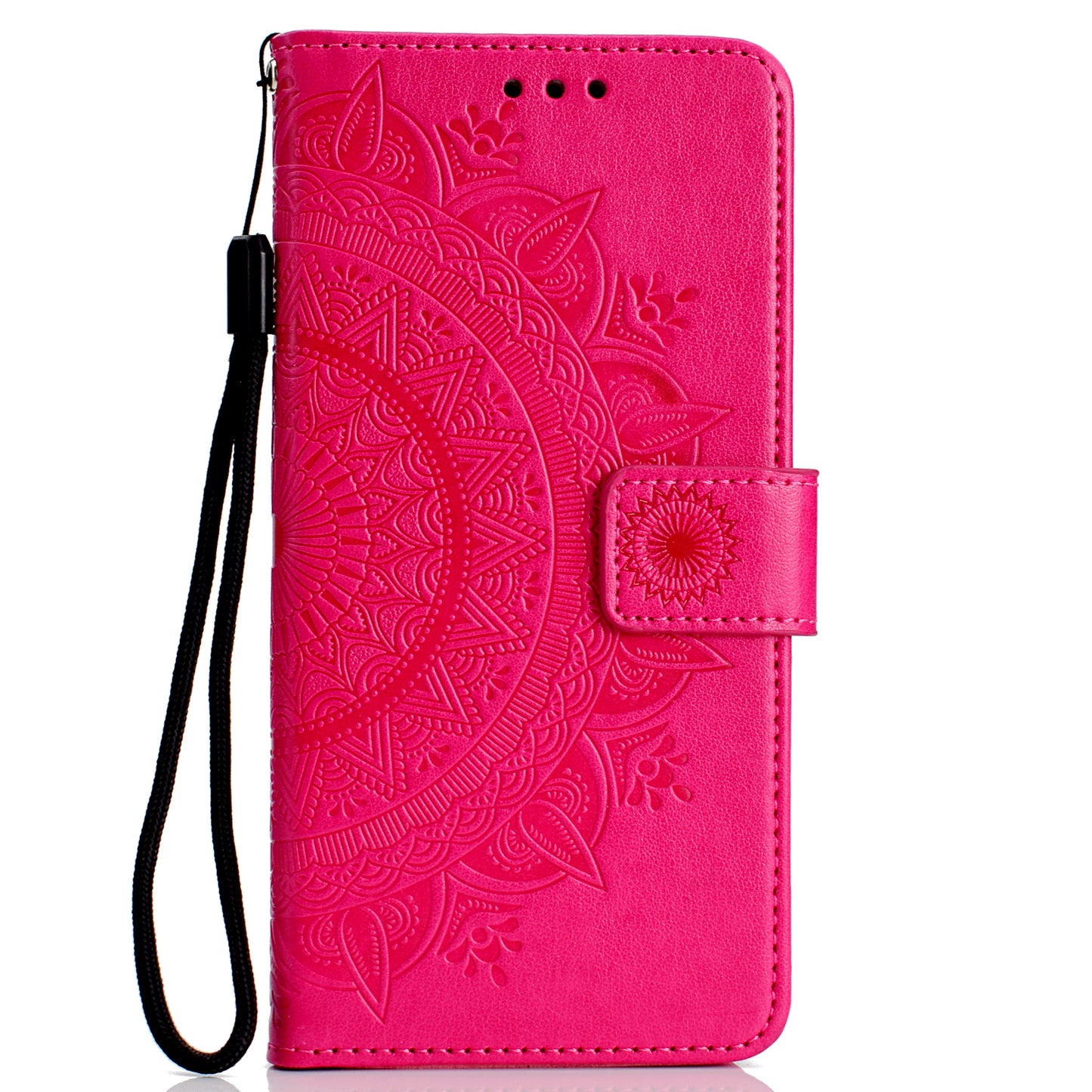 Imprinted Mandala Pattern Wallet Leather Mobile Case for Huawei Y5 (2018) / Y5 Prime (2018) / Honor Play 7 / Honor 7s