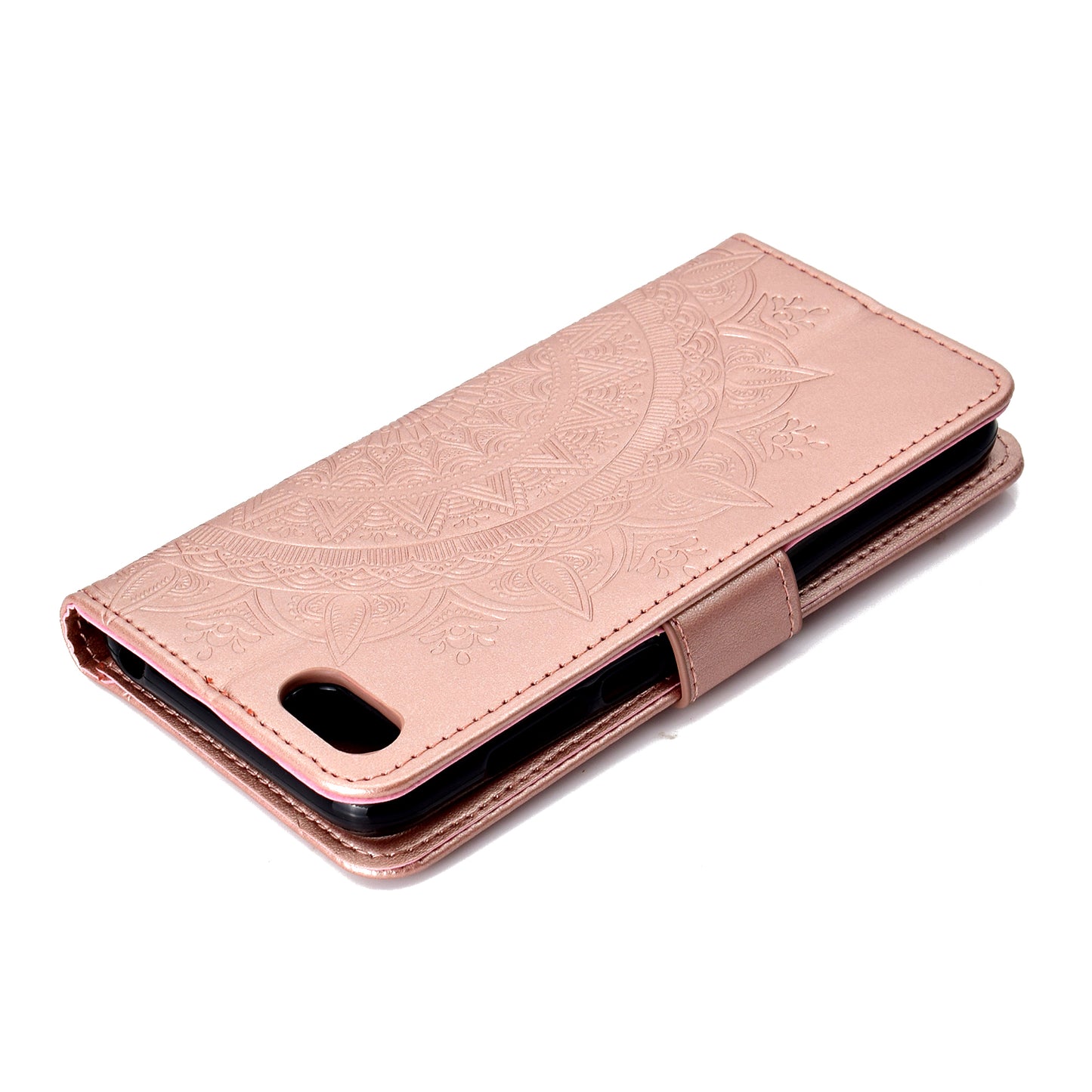 Imprinted Mandala Pattern Wallet Leather Mobile Case for Huawei Y5 (2018) / Y5 Prime (2018) / Honor Play 7 / Honor 7s