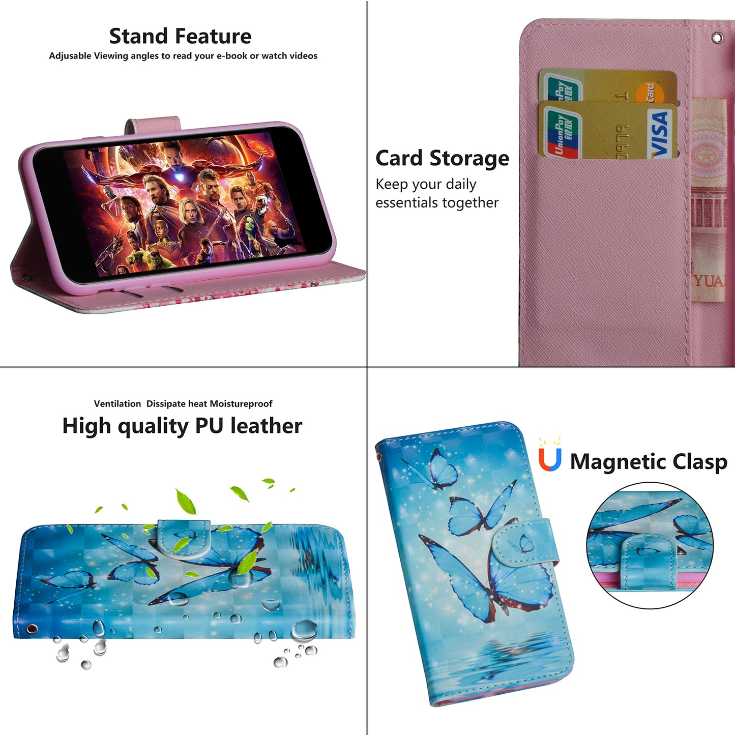 Pattern Printing Leather Wallet Case [with Stand Lanyard] for Huawei Honor 8X / Honor View 10 Lite