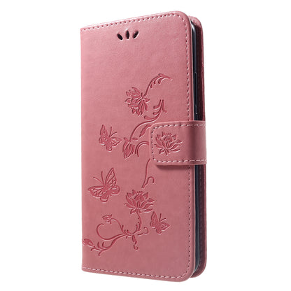 Imprint Butterfly Flower Leather Phone Case for Huawei nova 3i / P Smart Plus Wallet Stand Case