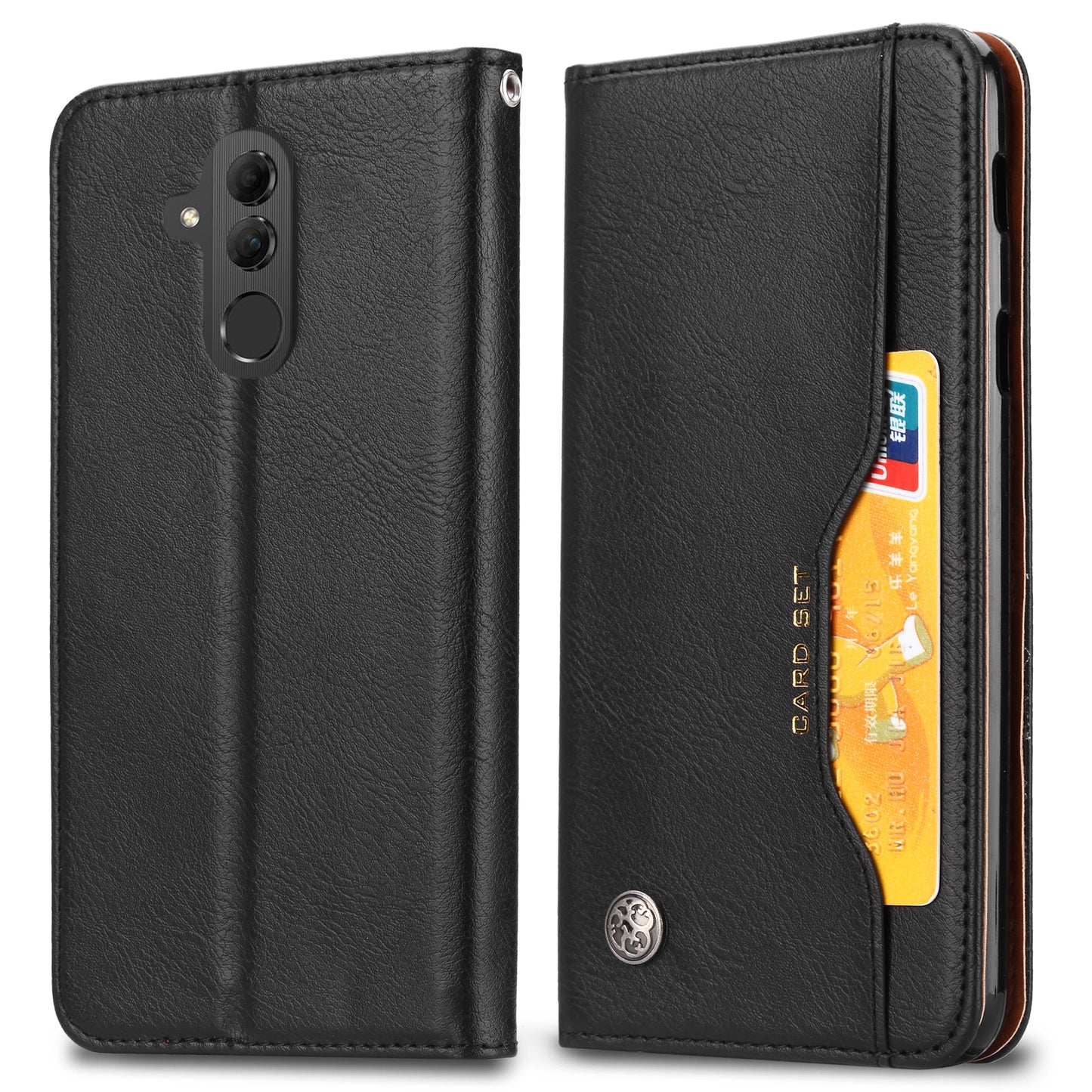 Auto-absorbed Leather Wallet Case for Huawei Mate 20 Lite