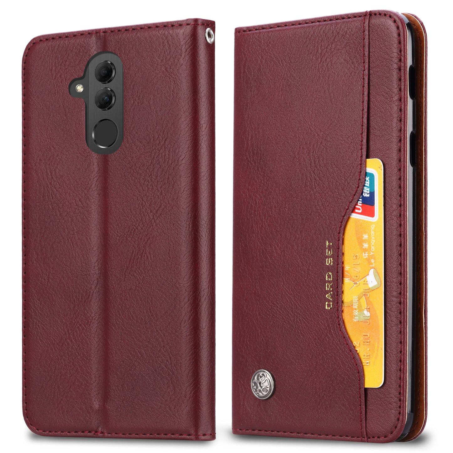 Auto-absorbed Leather Wallet Case for Huawei Mate 20 Lite