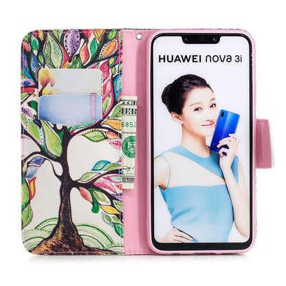 Pattern Printing PU Leather Wallet Case Cover for Huawei nova 3i / P Smart Plus