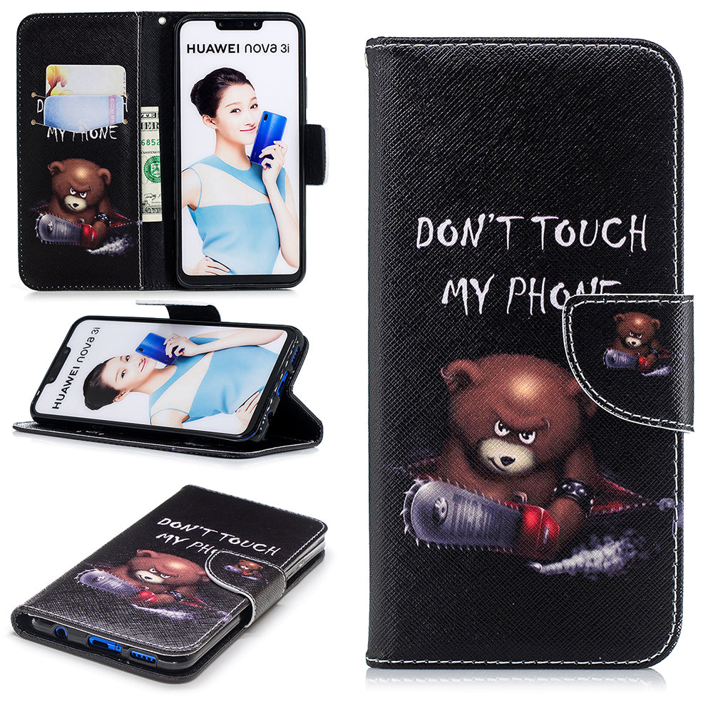 Pattern Printing PU Leather Wallet Case Cover for Huawei nova 3i / P Smart Plus