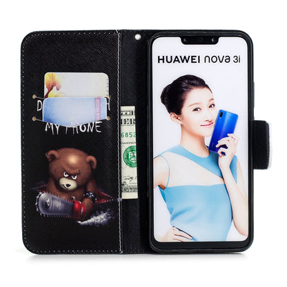 Pattern Printing PU Leather Wallet Case Cover for Huawei nova 3i / P Smart Plus